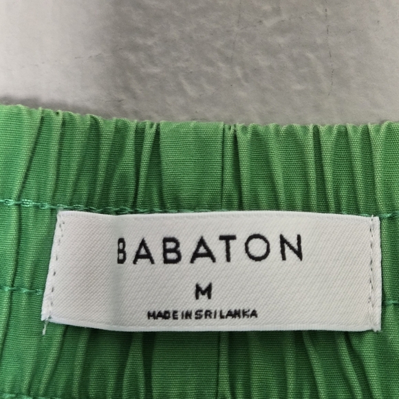 Aritzia Babaton 100% Poplin Cotton Green Pull-On Shorts Relaxed Fit 5" Inseam M - Picture 5 of 8